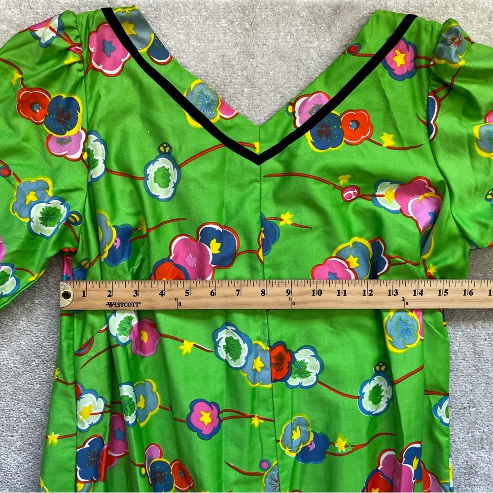 PIKAKE FASHIONS VINTAGE HAWAIIAN MAXI DRESS SIZE LARGE ARTSY ART TO WEAR - Picture 8 of 12
